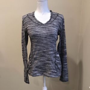 Light weight hoodie black & white long sleeve Sz M